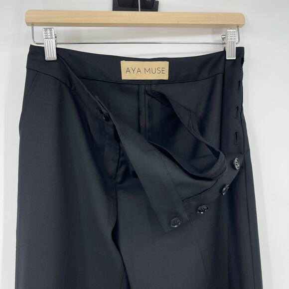 AYA MUSE | Mercury Pant Black Visible Thong Strap Low Rise Trousers S - Picture 5 of 15